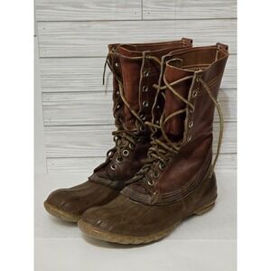 R.C. Nichols Converse Duck No Bite Boots Sz 9 Lace Up Leather Vintage Sportsman